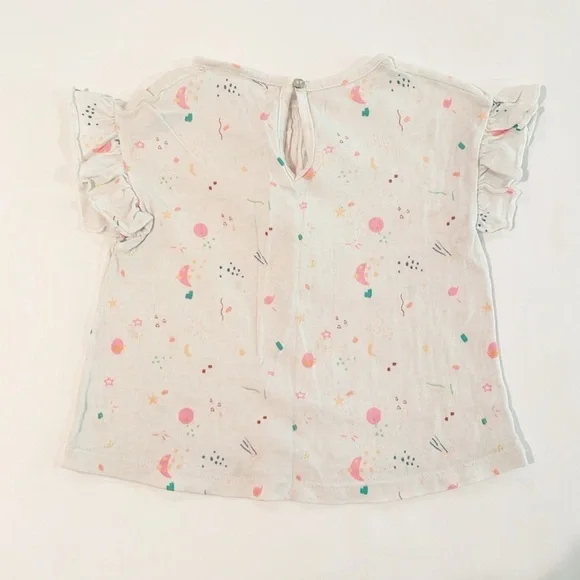 Zara 9-12m flutter sleeve‎ top - Picture 2 of 4